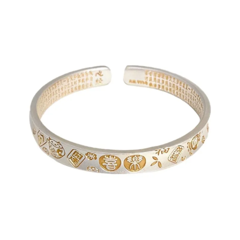 YINGNIXINDONG 999 Fine Silver Bangles Women's-0