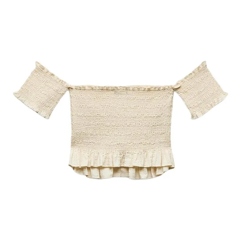 ZARA Strapless Top Women's Yellow-1