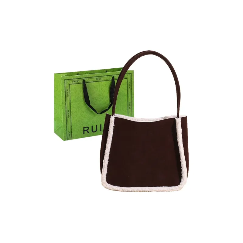 RUIPAI Suede Handbag, Shoulder Bag Regular Women's Brown/Coffee/Caramel/Green-7