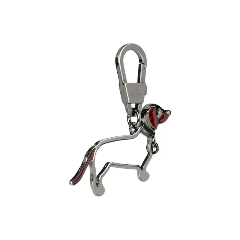 GUCCI Metal, Enamel Keychains Unisex Silver-3