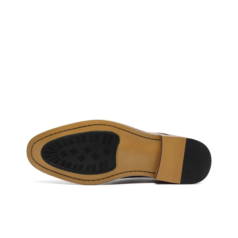 He Jinchang Dress Shoes Men's Coffee Brown-4