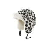 Wool Curl Leopard Print-White