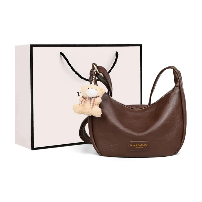 VINEY Pu Shoulder Bag Crossbody Bag Dumpling Bag Regular Women's Coffee-0