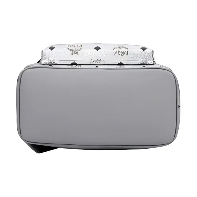 MCM Stark Backpack Visetos Side Studs Silver-4