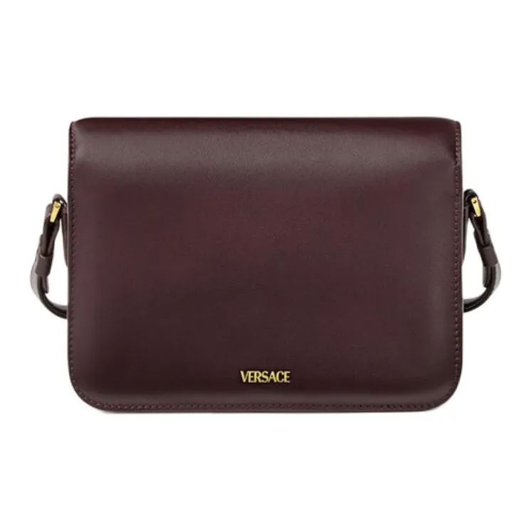 VERSACE MEDUSA BIGGIE Series Cow Leather Messenger Bag, Shoulder Bag, Crossbody Bag Women's Brown & Gold-2