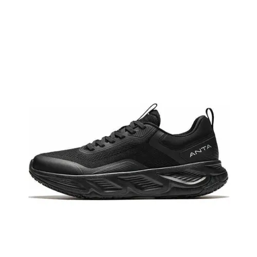 Anta Anti Slip Wear Resistant Low Top Training Running Shoes Men's Black