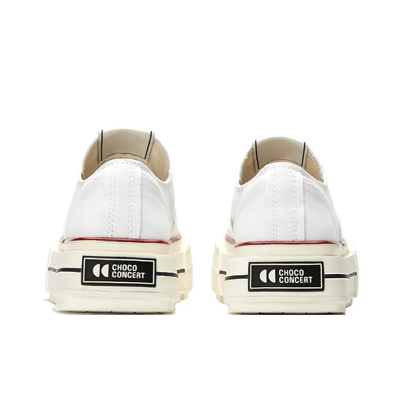 CHOCO CONCERT Low Top Canvas Shoes Unisex White-5