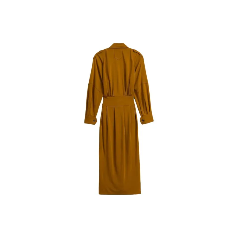 ZARA SRPLS Series Long Sleeved Dresses Women's Mustard-1