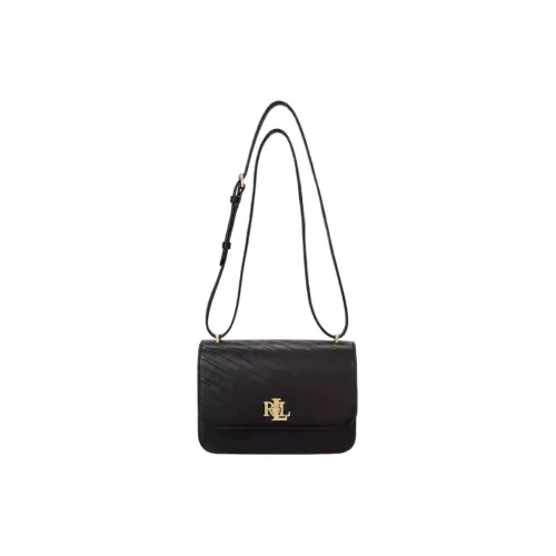 Polo Ralph Lauren Sheepskin Shoulder Bag Crossbody Bag Medium Size Women's Black