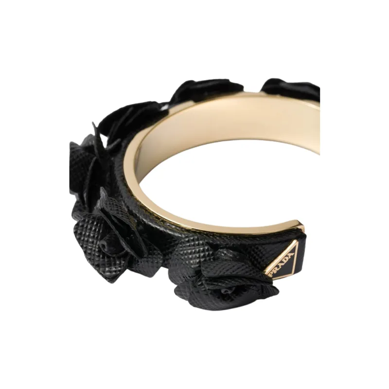 PRADA Leather Bangles Women's Black-1