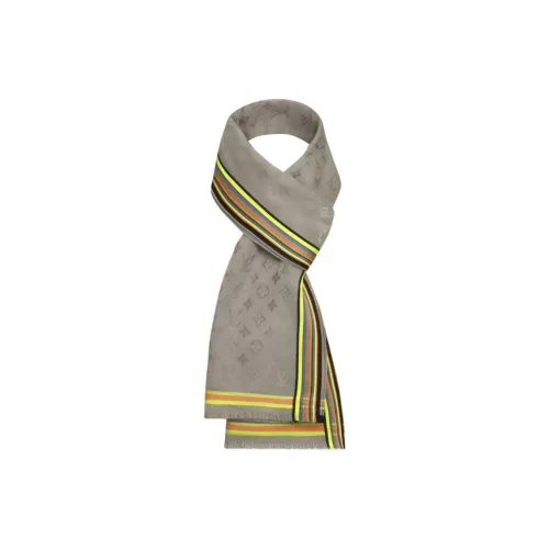 LOUIS VUITTON Cashmere Wool Knit Scarves Men's Yellow