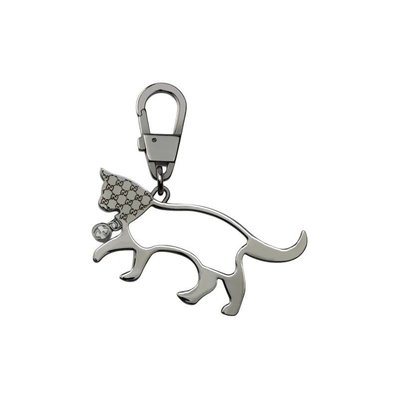 GUCCI Metal Keychain Bag Accessory Unisex Silver-1