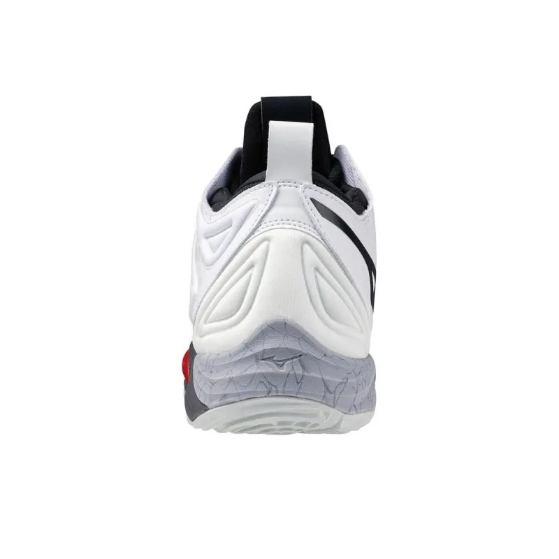Mizuno Wave Momentum 3 Anti-Slip Wear-Resistant Mid-Top Training Shoes Unisex White Red-3