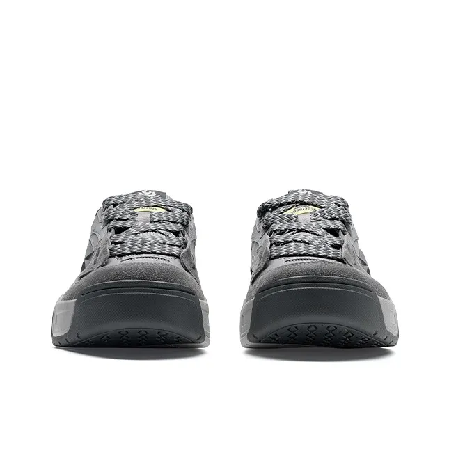 XTEP Wear Resistant Slip Resistant Low Top Skateboard Shoes Men's Charcoal Gray/Smoke Gray/Plain Elegant Gray-5