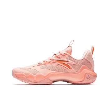 Anta Shock Wave 4 Anti Slip And Wear Resistant Breathable Low Top Basketball Shoes Men's Pink Orange