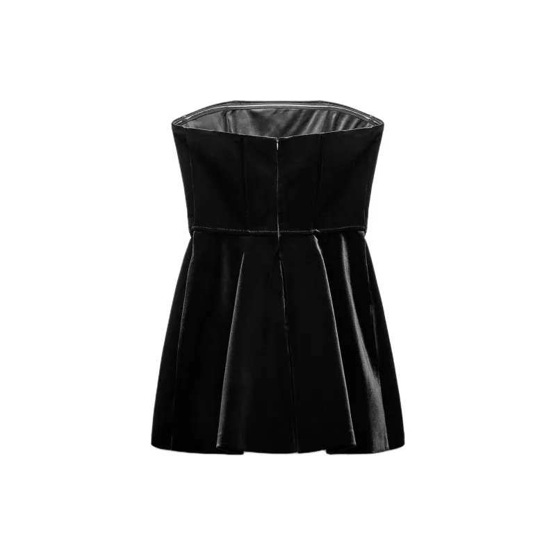 ZARA Sleeveless Dress Women's Black-1