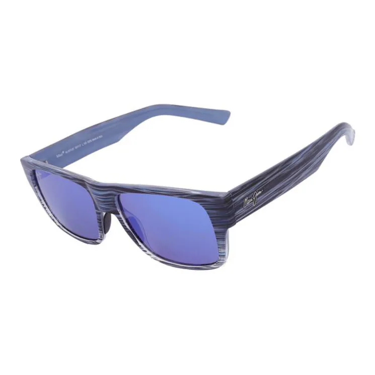 Maui Jim Nylon Rectangular Sunglasses Men's Blue-2