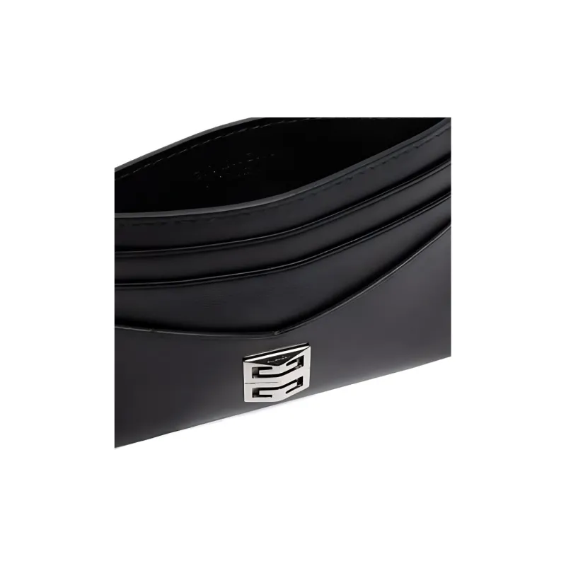 GIVENCHY 4G Cow Leather Card Holder Women's Black-4