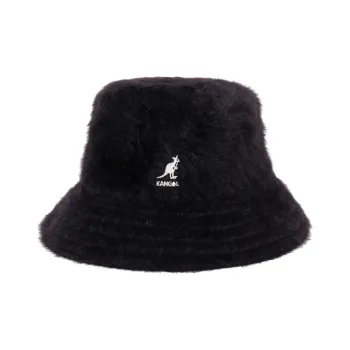KANGOL Angora Wool Modified Acrylic Nylon Bucket Hats Men's Black