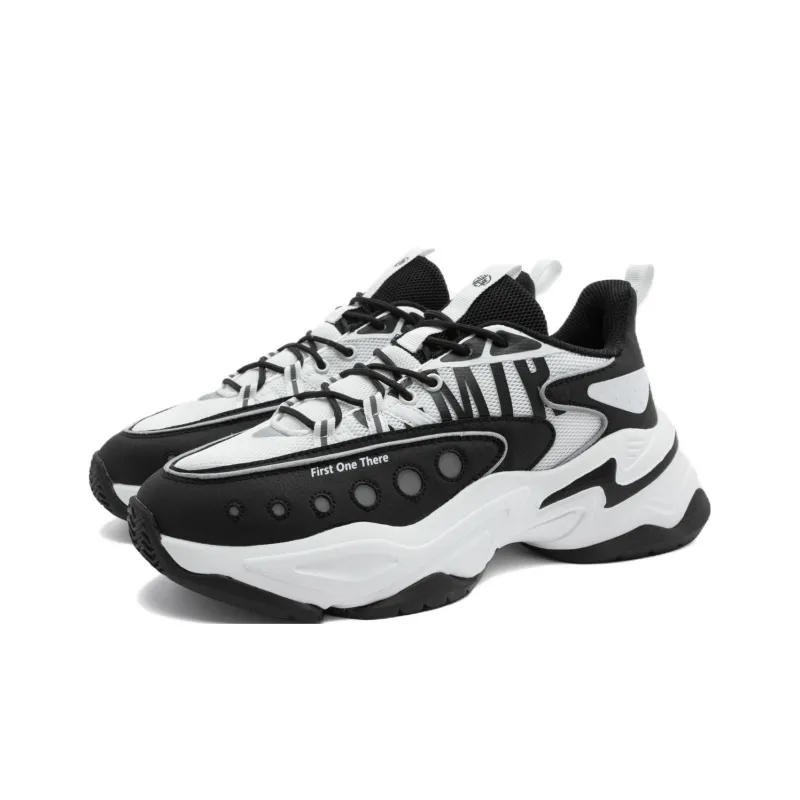 SEMIR Wear resistant And Lightweight Low Top Chunky Sneakers Men's Black White-3