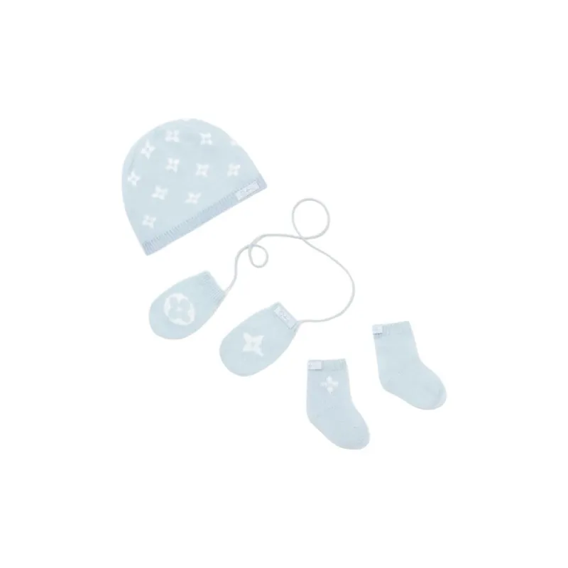 LOUIS VUITTON Cashmere Beanies Kids' Blue-1