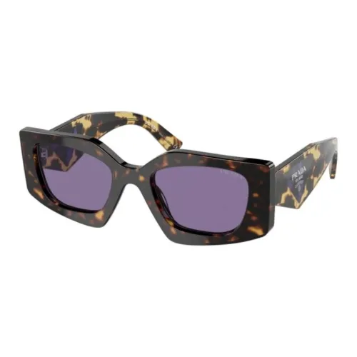 PRADA Plastic Irregular Shape Sunglasses Women's Tortoiseshell