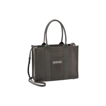 Balenciaga Grained Calfskin Tote Bag Shopping Bag Shoulder Bag Crossbody Bag Handbag Small Size Women's Dark Gray