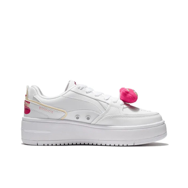 Disney X LINING Cheese Skateboard Shoes Women's Low Top White-1