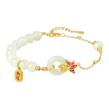 QIANCHANG Bracelets Pale Greenish White Jade Women's
