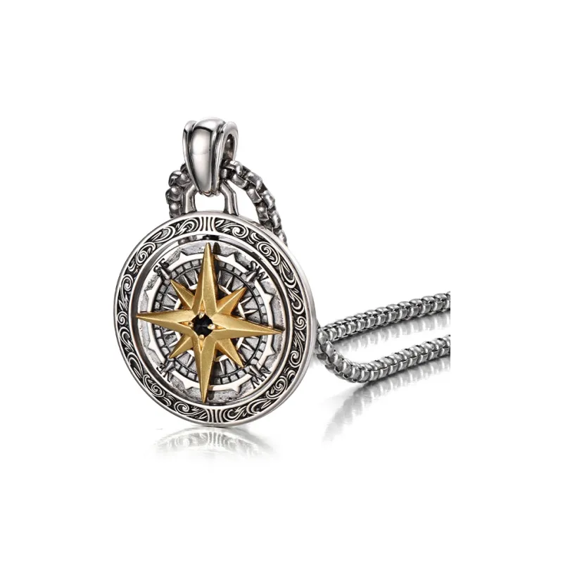 IDEAGEMER S925 Silver Necklaces Men's Silver-5