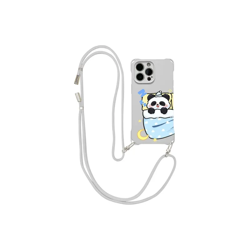 Sen Dog Silicone Material Square Lanyard Niche Cute Phone Cases Compatible With Apple 16 Pro Max/Pro/Plus/15/14/13-6