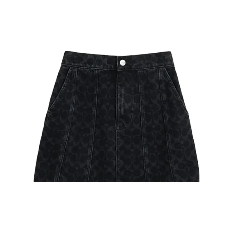 COACH Casual Short Skirts Women's Black-4