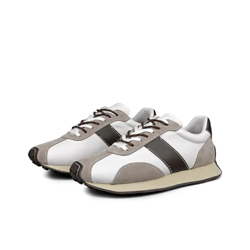 XIE SHE Anti Slip And Wear Resistant Lightweight Low Top Casual Shoes Men's White-1