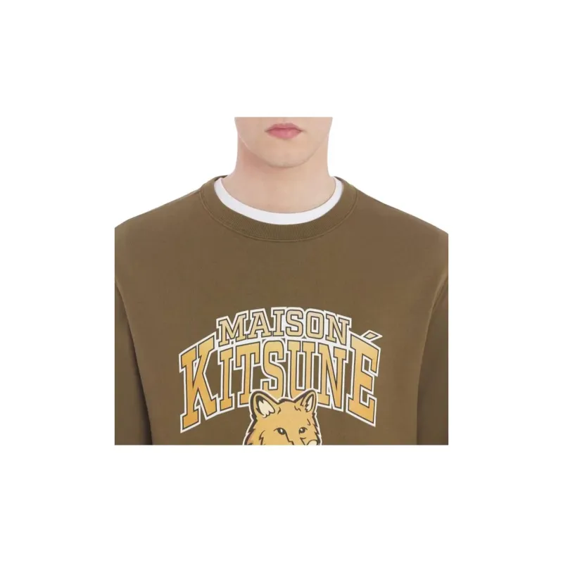 Maison Kitsune Logo Printed Crewneck Sweatshirt-4