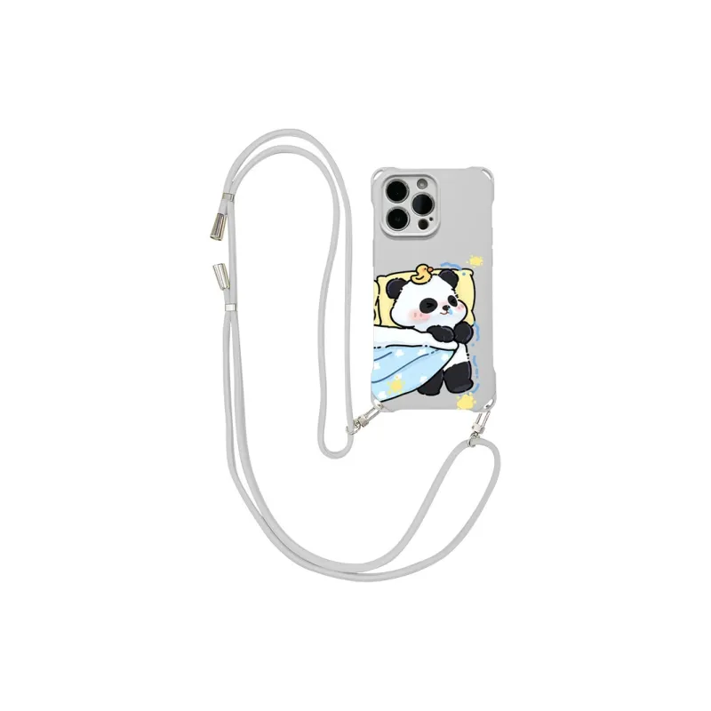 Sen Dog Silicone Material Square Lanyard Niche Cute Phone Cases Compatible With Apple 16 Pro Max/Pro/Plus/15/14/13-4