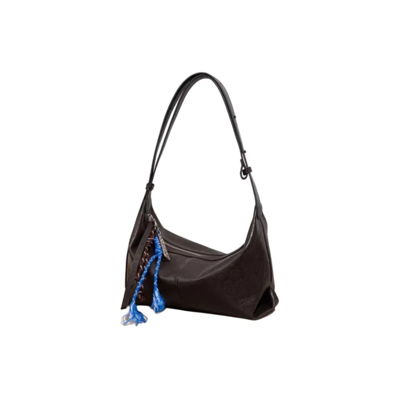 Teenmix Split Cow Leather Pillow Bag Handbag, Shoulder Bag Trumpets Women's Brown/Coffee/Ultra Black-3