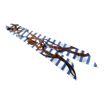 HERMES Silk Silk Scarves Women's Blue/White