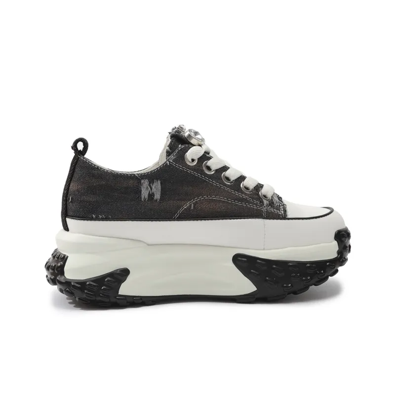 TOM TAILOR Cool Black Chino Tactical Boots Low Top Casual Shoes Women's-14