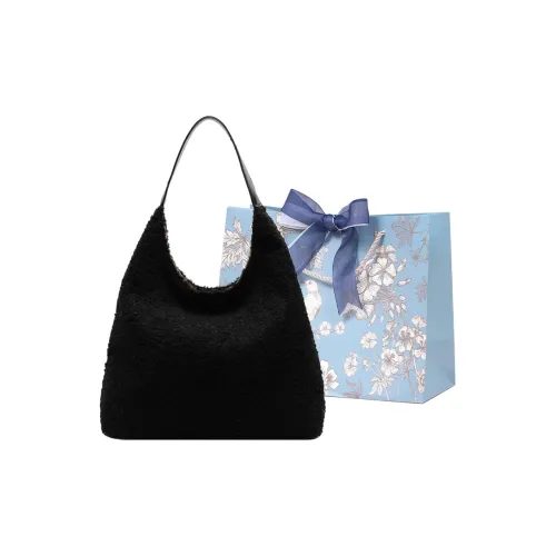 REDOO Plush ALM tote Bag, Shopping Bag, Handbag, Shoulder Bag Women's Black/Ecru/Coffee/Brown