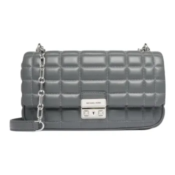 MICHAEL KORS Tribeca Sheepskin Handbag, Shoulder Bag Large Size Women's Stone Gray