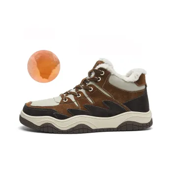 JEEP SPIRIT Warm Water-Resistant Wear-Resistant Slip-Resistant Coverage Short Snow Boots Men's Light Sandy