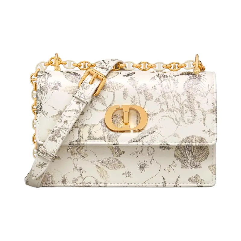DIOR Cow Leather Crossbody Bag Shoulder Bag Mini Women's Milk White-0