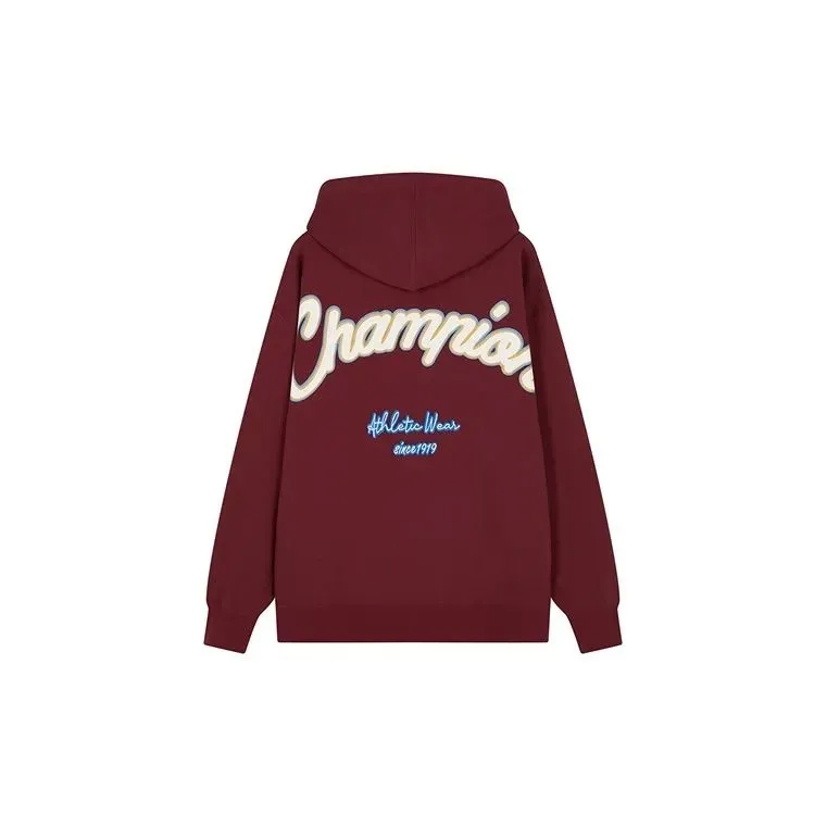 Champion Sweatshirts Unisex Burgundy+Necklace-1