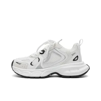 SHUMO Cushioning Anti Slip And Wear Resistant Height Increasing Low Top Chunky Sneakers Women's White