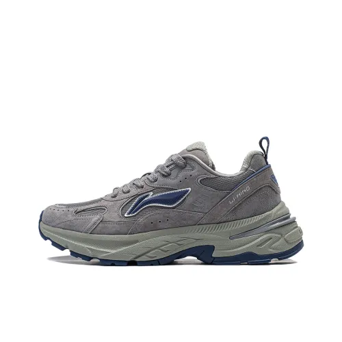 LiNing Beichen Cushioning, Slip Resistant, Abrasion Resistant Support Low Top Chunky Sneakers Women's Gray Black