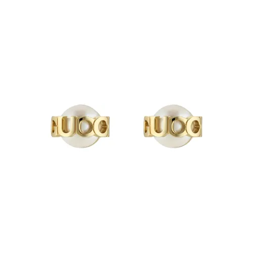 GUCCI Metal Stud Earrings Women's Gold