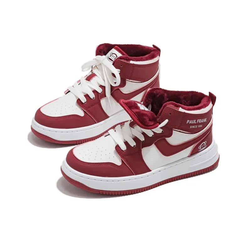 PAUL FRANK High Top Skateboard Shoes Unisex Rusty Red-1