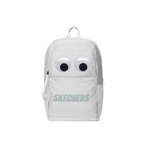 Skechers Fabric Big Eyes Backpack Regular Unisex Moon Gray, Large Eyes Stickers With Separate Packaging