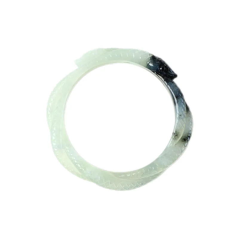 South Asia Natural Serpentine Jade Bangles Unisex-2