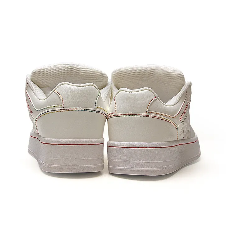 STUR YSN Wear resistant And Lightweight Low Top Skateboard Shoes Women's White Rainbow-4